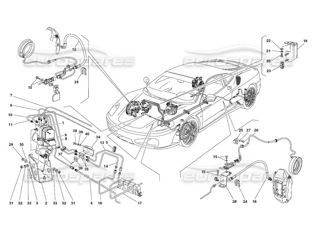 ferrari 430 challenge (2006) bremssystem teilediagramm