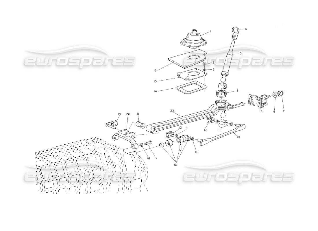 maserati shamal getriebe – externe steuerung teilediagramm