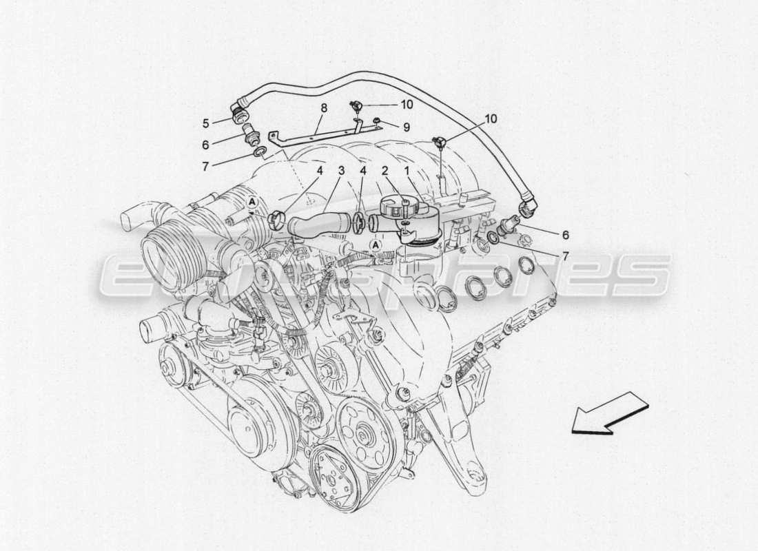 maserati granturismo special edition öldampf-rückführungssystem - teilediagramm