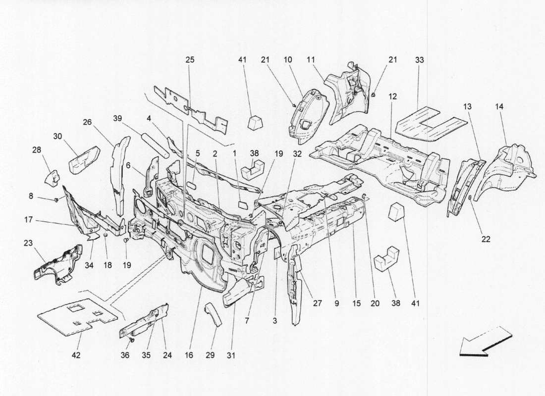 maserati qtp. v6 3.0 tds 275bhp 2017 schallschutz teilediagramm