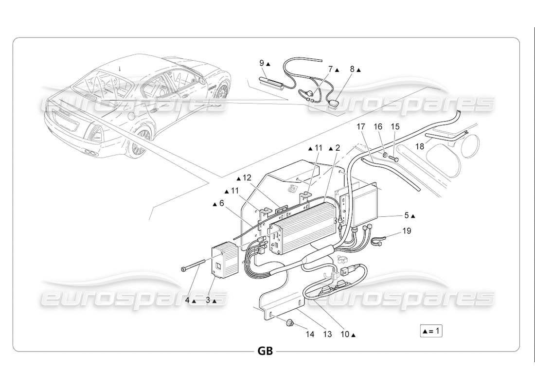 maserati qtp. (2006) 4.2 f1 alarm- und wegfahrsperresystem teilediagramm