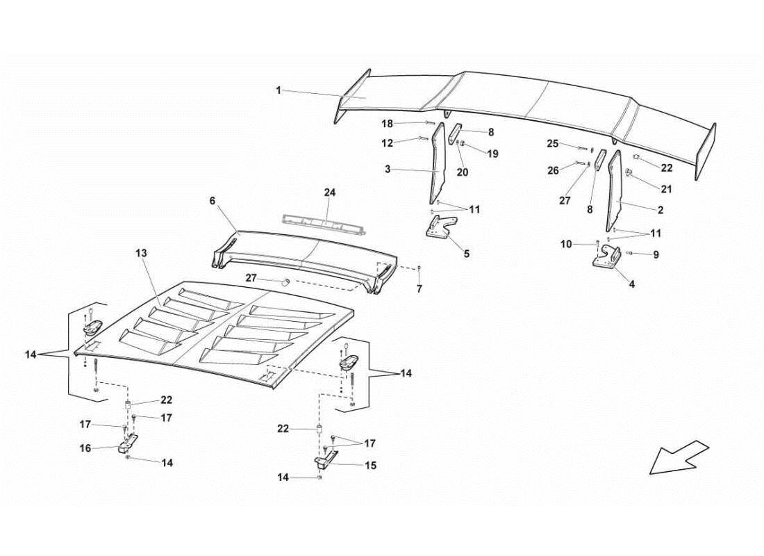 lamborghini gallardo sts ii sc spoiler teilediagramm