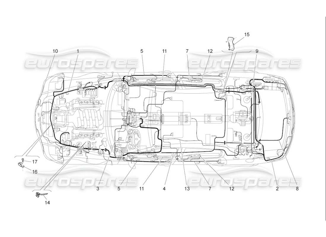 maserati qtp. (2010) 4.7 auto hauptverkabelung teilediagramm