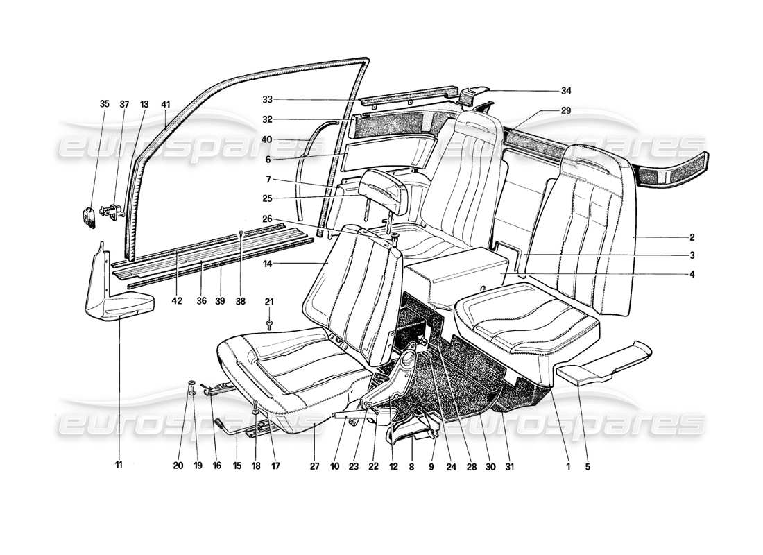 ferrari mondial 8 (1981) sitzteilediagramm
