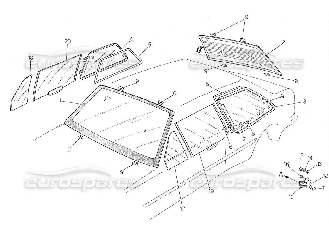 maserati 228 brillenteildiagramm