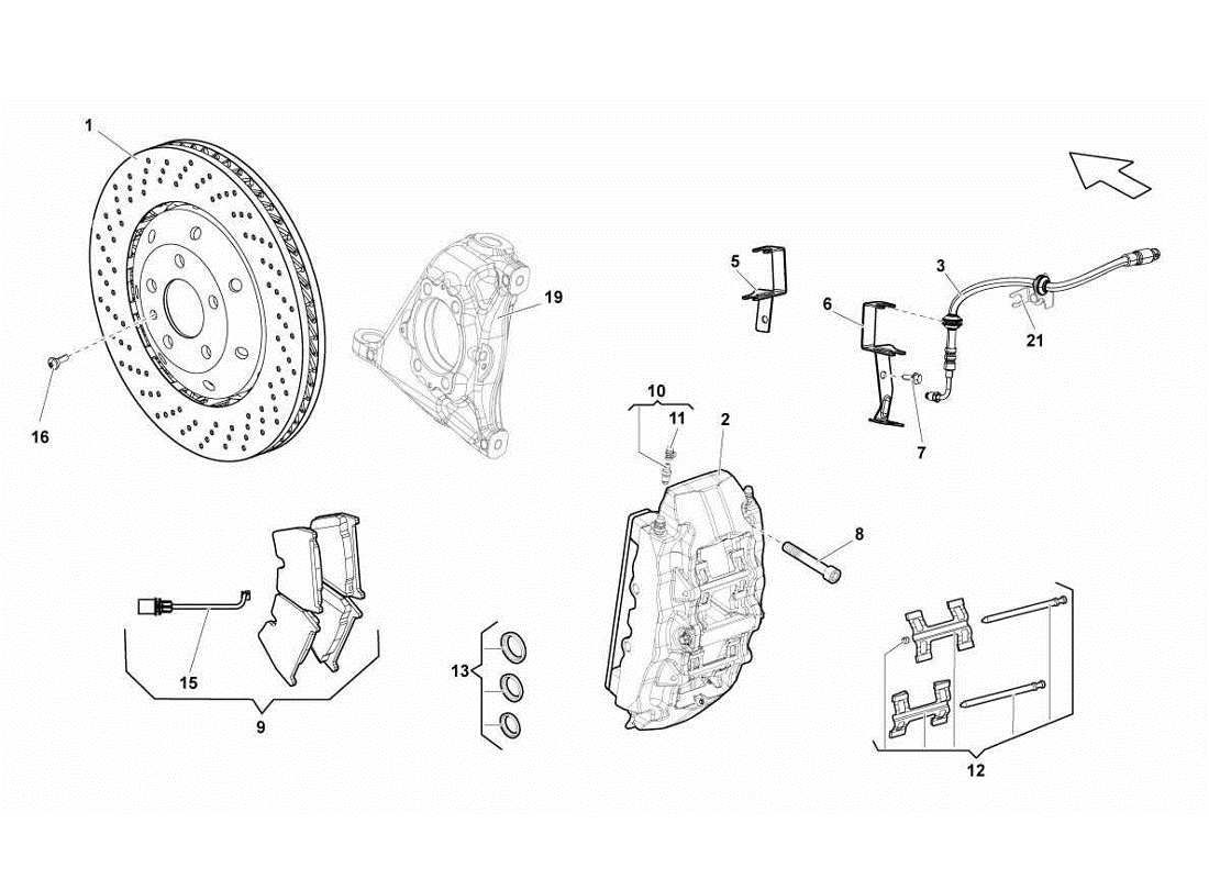 lamborghini gallardo lp560-4s update vordere bremsscheiben standardteildiagramm