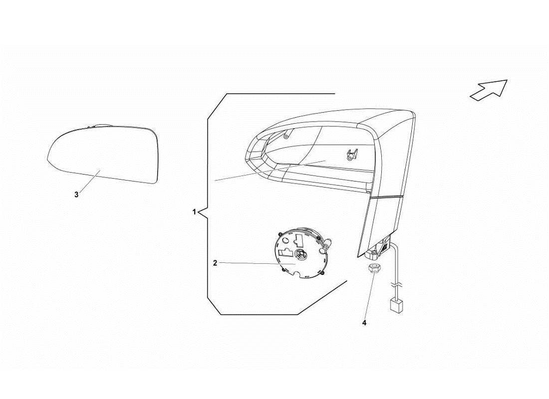 lamborghini gallardo lp560-4s update teilediagramm für außenrückspiegel