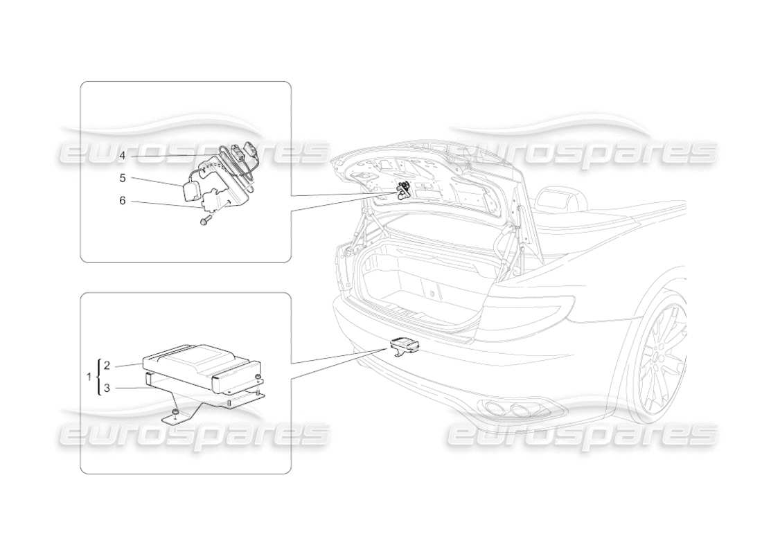 maserati grancabrio (2010) 4.7 alarm- und wegfahrsperrensystem teilediagramm