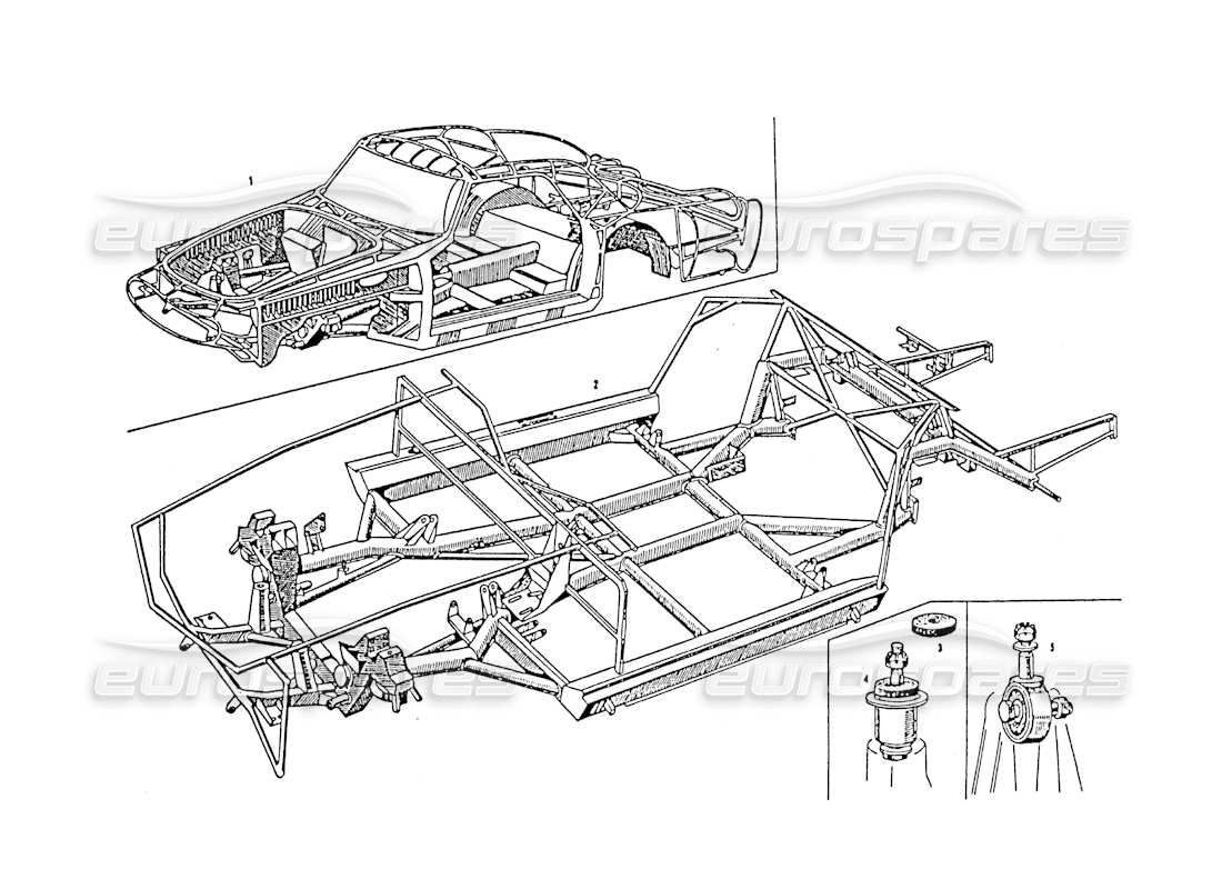 maserati 3500 gt frame-teilediagramm