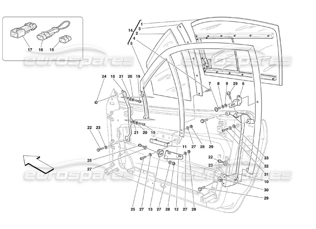 ferrari 360 challenge stradale glas reparieren teilediagramm