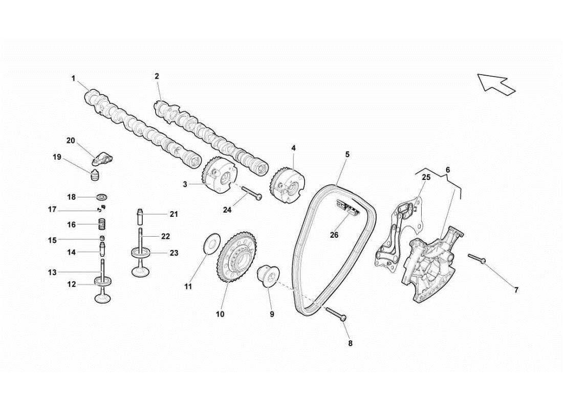 lamborghini gallardo sts ii sc teilediagramm für das rechte kopfsteuersystem