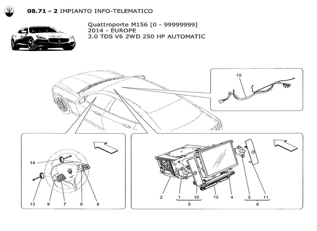 maserati qtp. v6 3.0 tds 250bhp 2014 it system teilediagramm