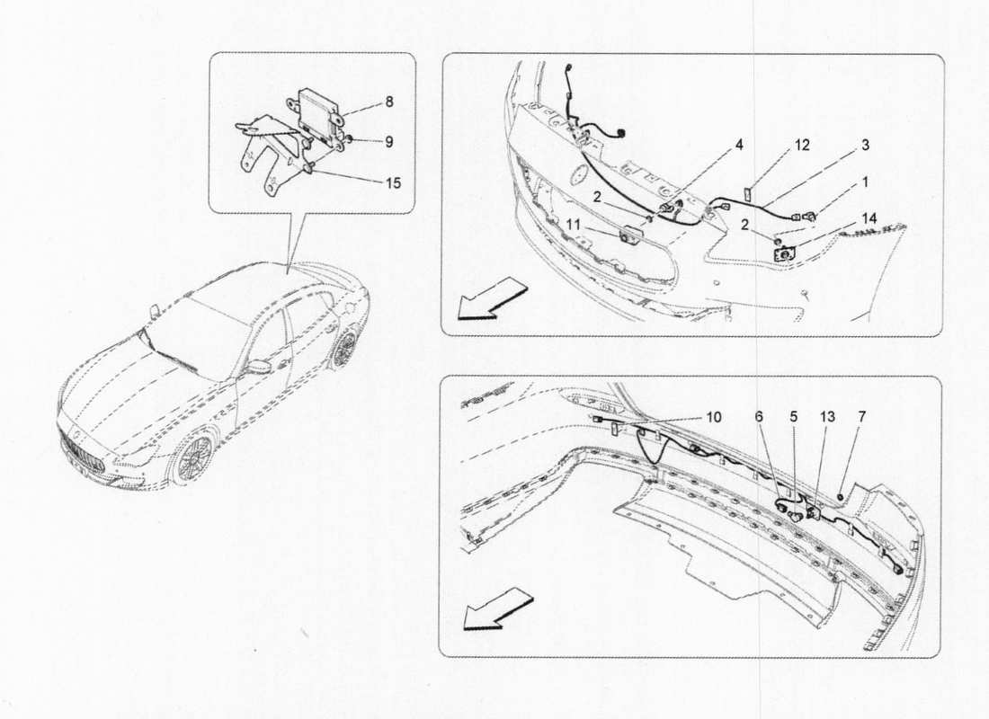 maserati qtp. v6 3.0 bt 410bhp 2015 parksensoren teilediagramm