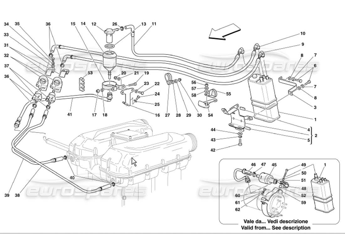 ferrari 360 modena teilediagramm des verdunstungsschutzgeräts