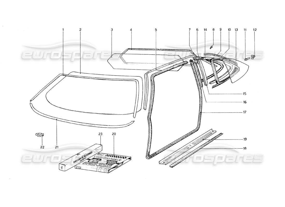 ferrari 308 gt4 dino (1979) brillenteildiagramm