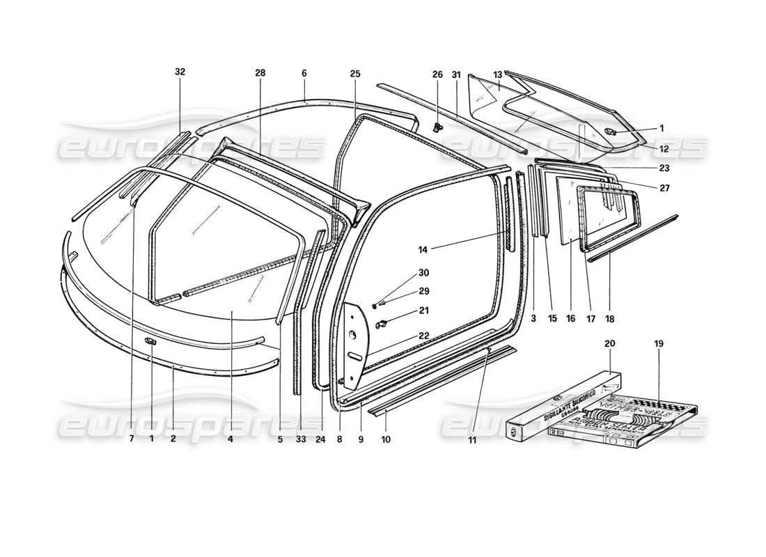 ferrari 308 gtb (1980) gläser teilediagramm