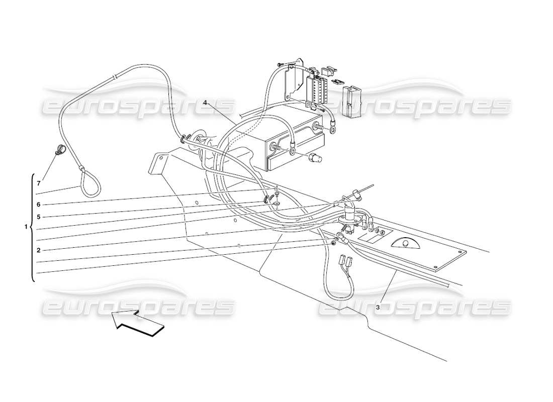 ferrari 430 challenge (2006) diagramm zum teil des batterieausschnitts