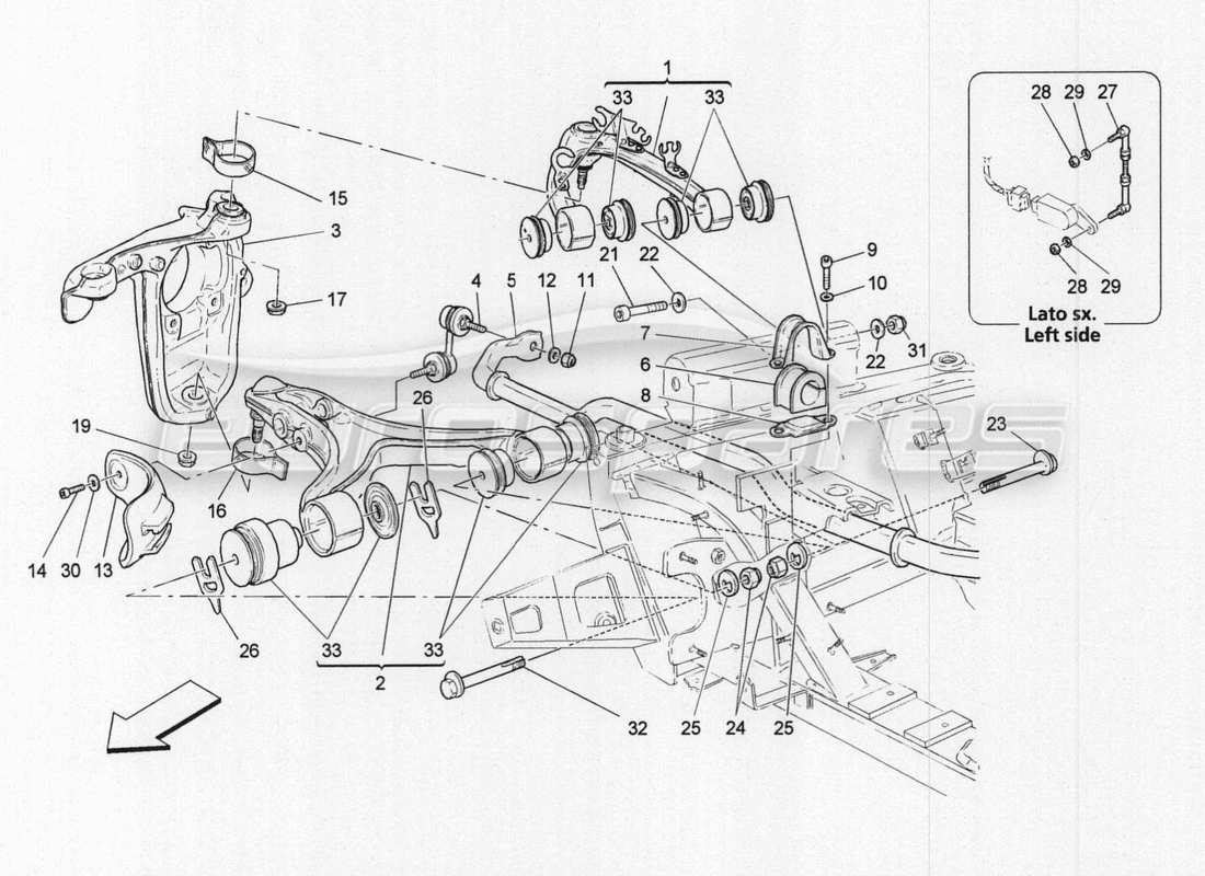 maserati granturismo special edition vordere aufhängung teilediagramm