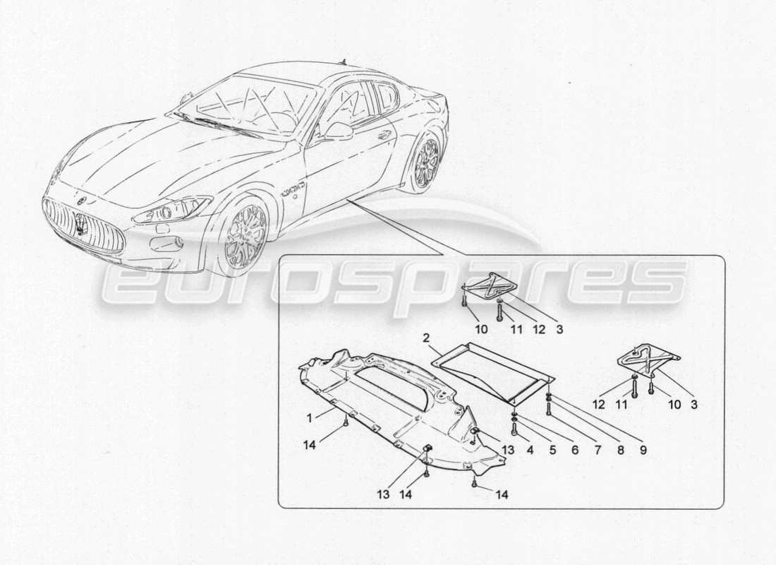 maserati granturismo special edition unterboden- und unterflurschutz teilediagramm