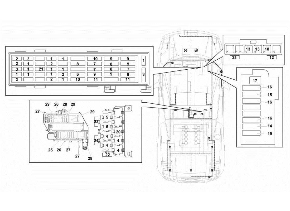 lamborghini gallardo sts ii sc teilediagramm des elektrischen systems