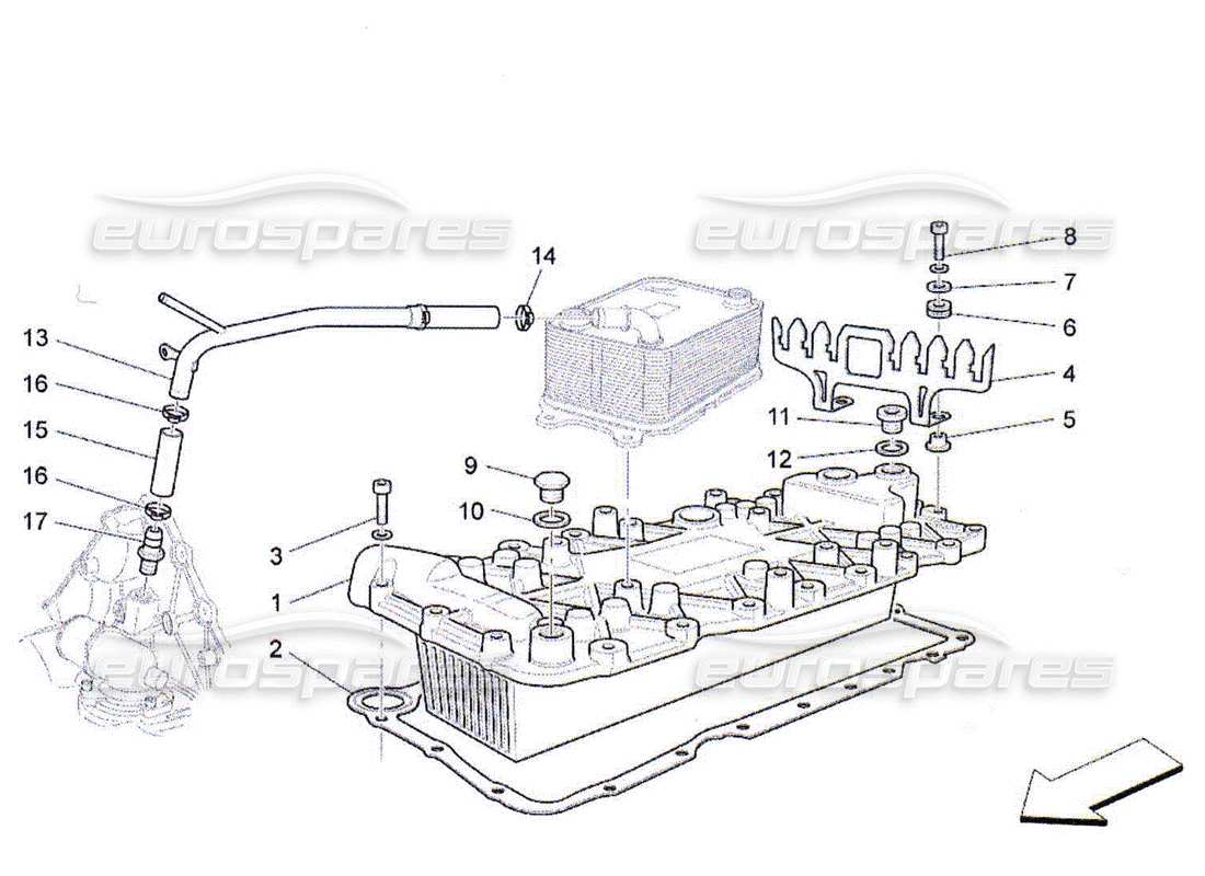 maserati qtp. (2010) 4.2 wärmetauscher teilediagramm