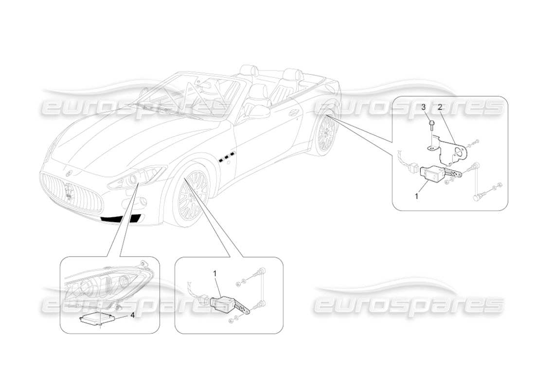 maserati grancabrio (2010) 4.7 steuerung des beleuchtungssystems teilediagramm