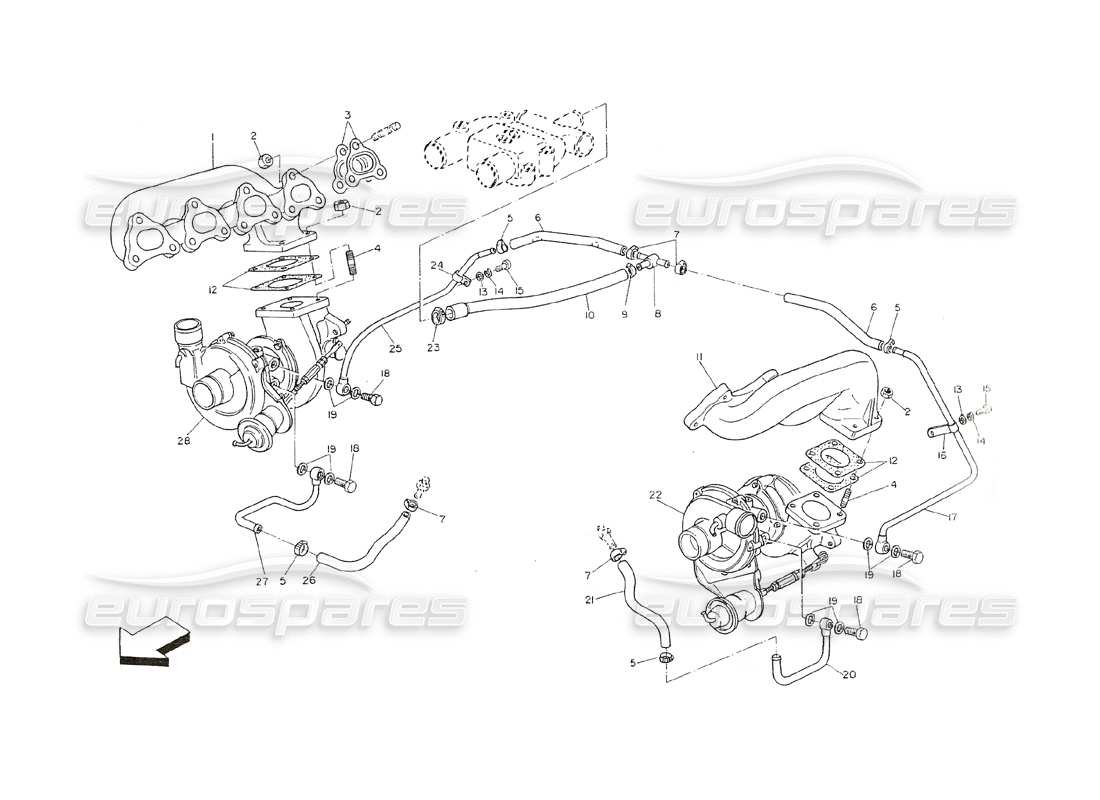ein teilediagramm aus dem teilekatalog maserati shamal