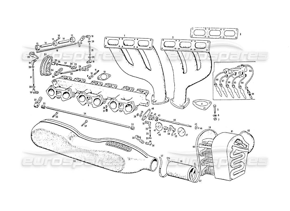 ein teilediagramm aus dem teilekatalog maserati 3500