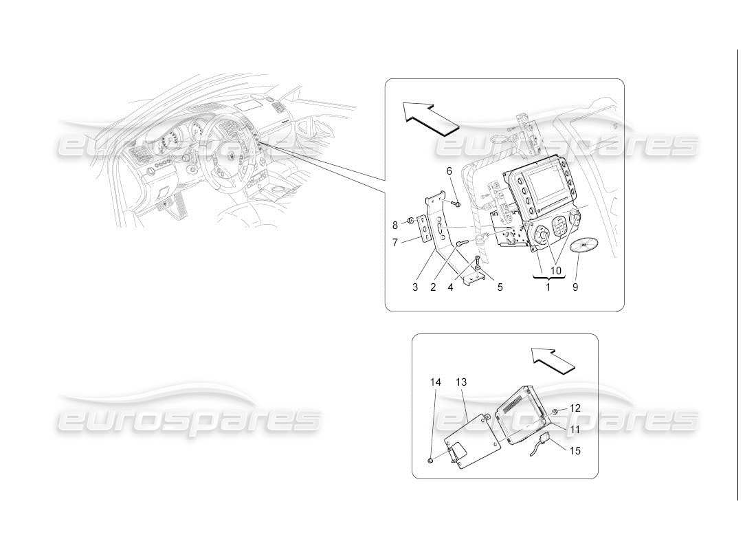 eine teilezeichnung aus dem maserati qtp. (2007) 4.2 auto teilekatalog
