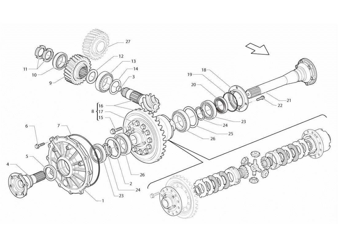 ein Teilediagramm aus dem Lamborghini Gallardo STS II SC Teilekatalog