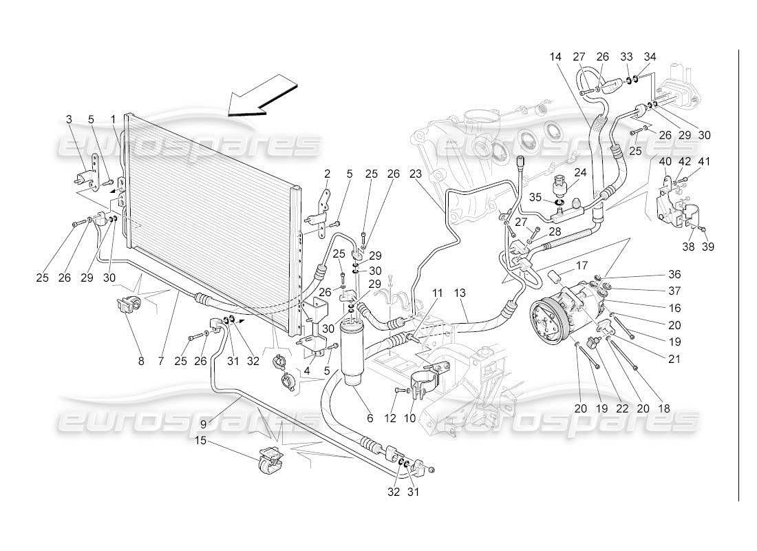 eine teilezeichnung aus dem maserati qtp. (2007) 4.2 auto teilekatalog
