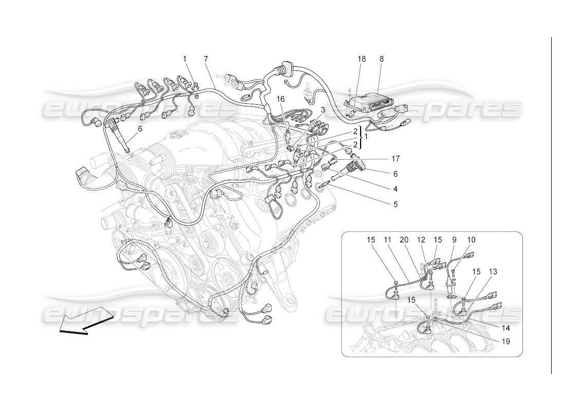 eine teilezeichnung aus dem maserati qtp. (2007) 4.2 auto teilekatalog