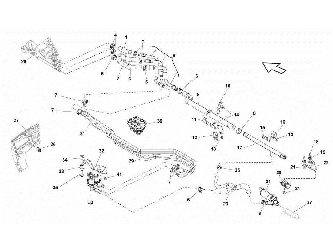 ein teilediagramm aus dem lamborghini gallardo-teilekatalog