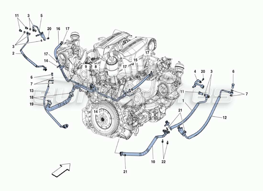 eine teilezeichnung aus dem ferrari 488 challenge teilekatalog