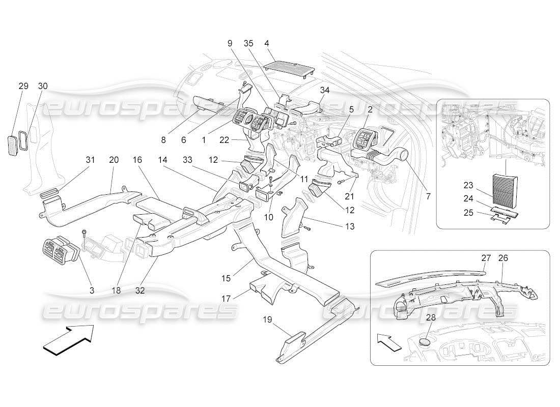 eine teilezeichnung aus dem maserati qtp. (2010) 4.2 auto teilekatalog