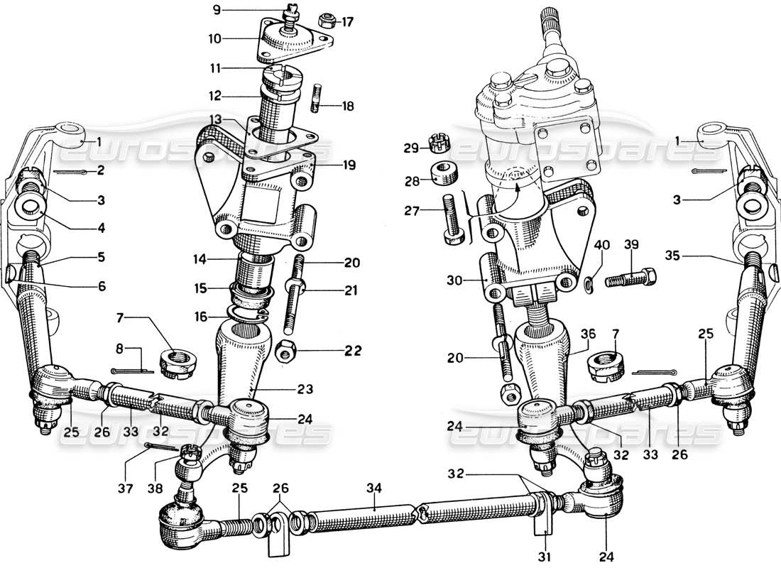 ein Teilediagramm aus dem Ferrari 330 GTC Coupe Teilekatalog