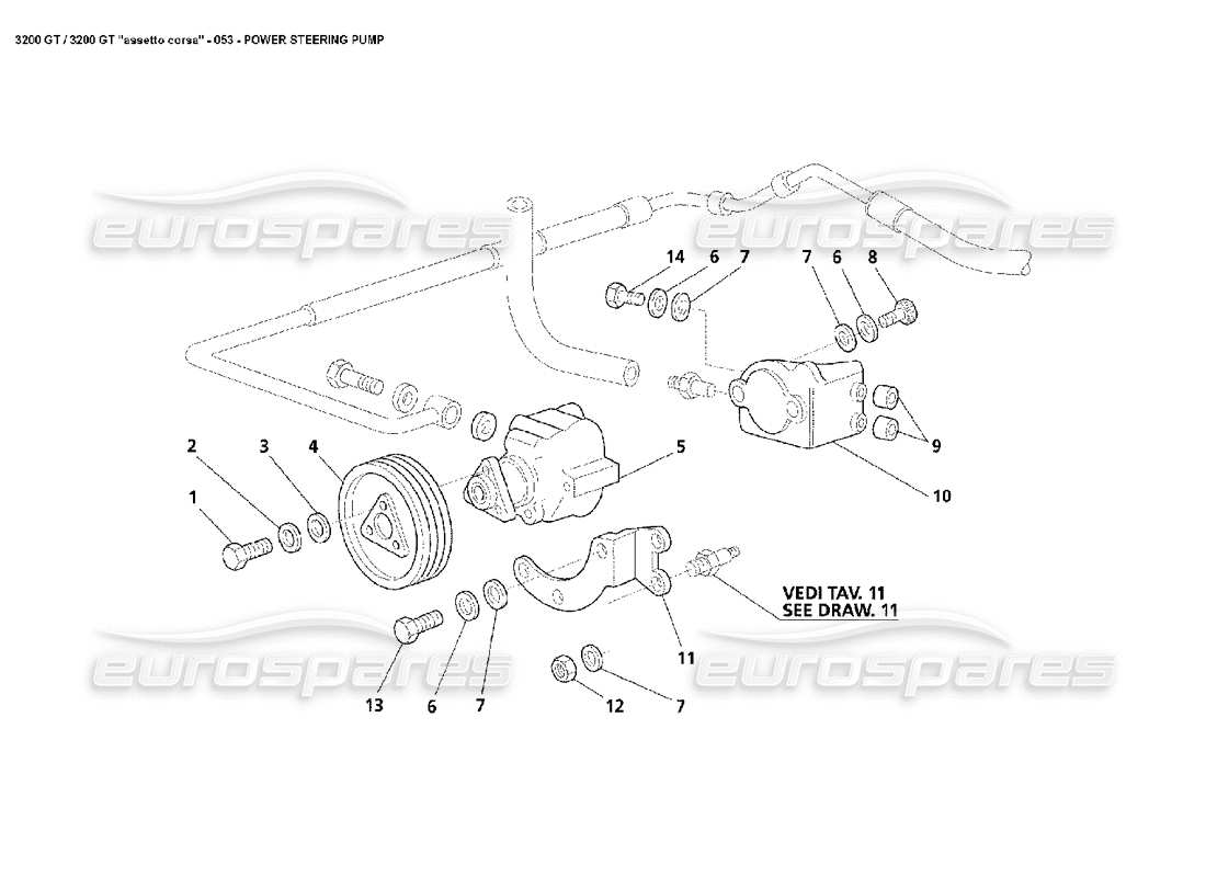 ein teilediagramm aus dem teilekatalog maserati 3200