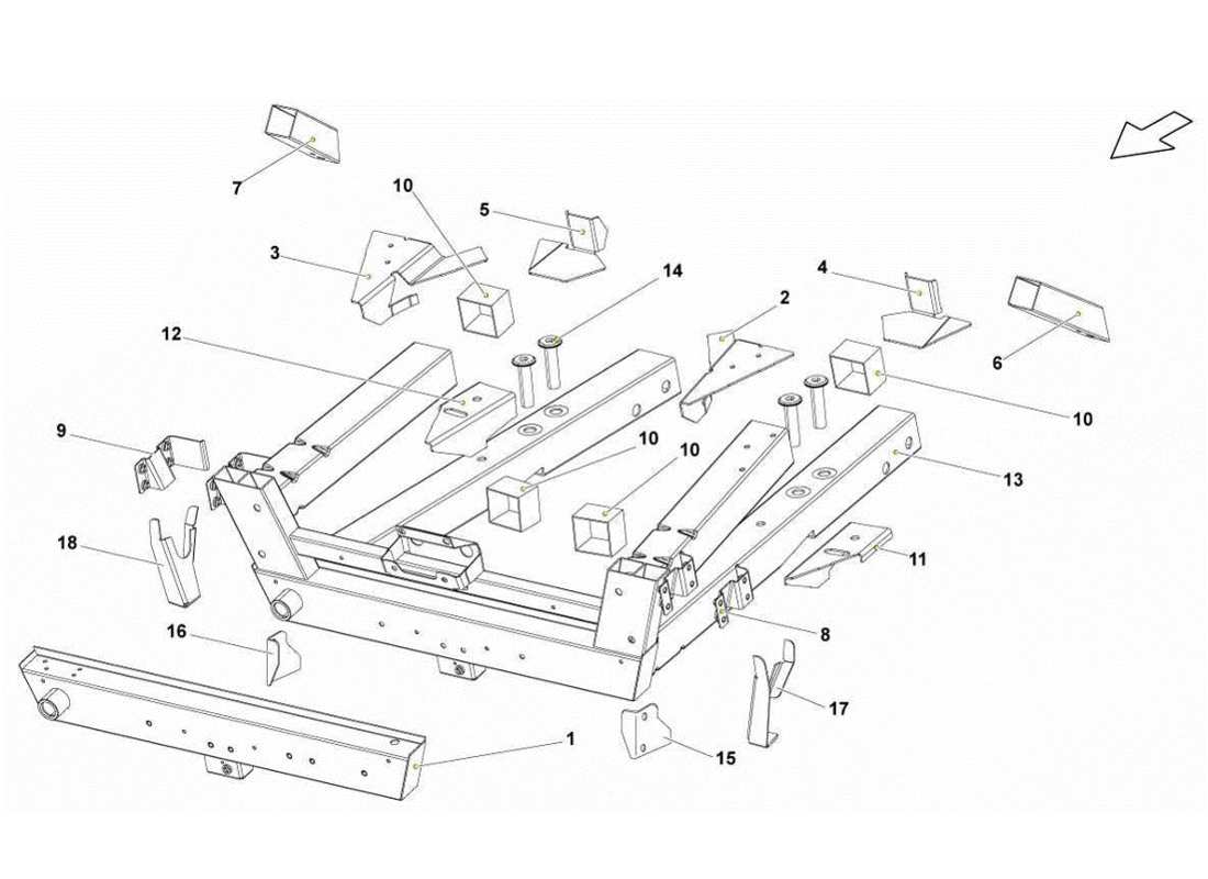 ein Teilediagramm aus dem Lamborghini Gallardo LP560-4s Update-Teilekatalog