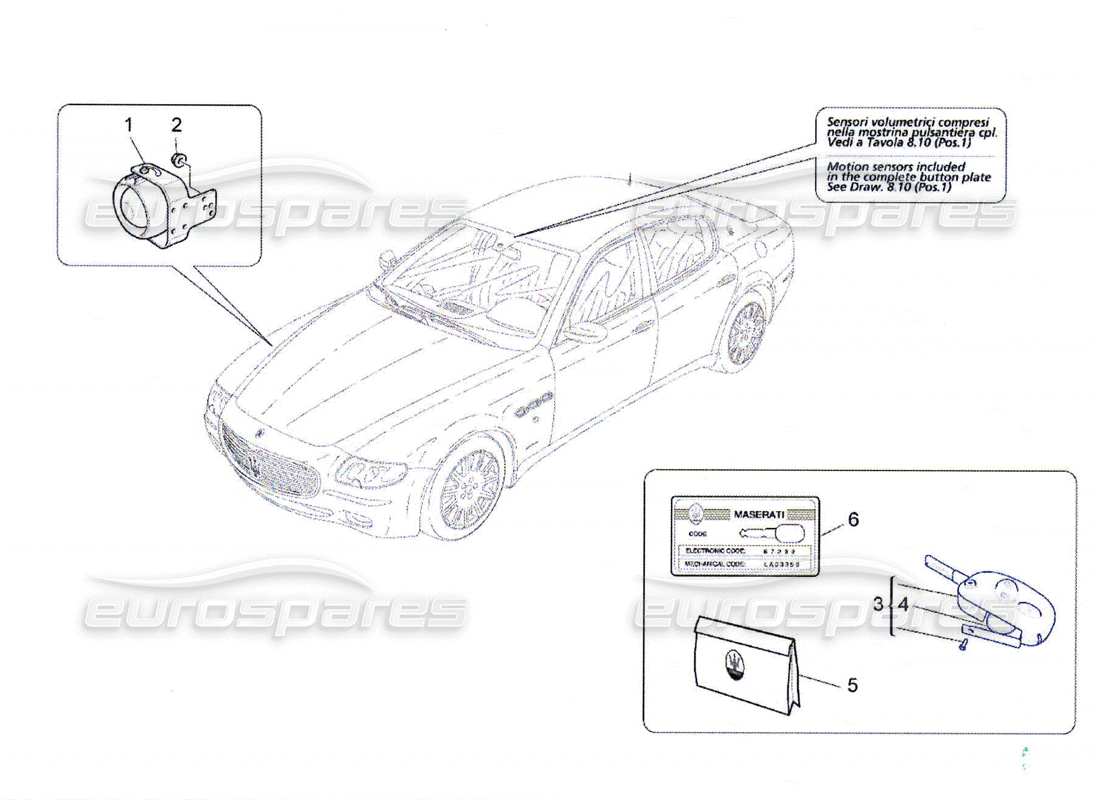 ein Teilediagramm aus dem Maserati QTP. (2010) 4.7 Teilekatalog