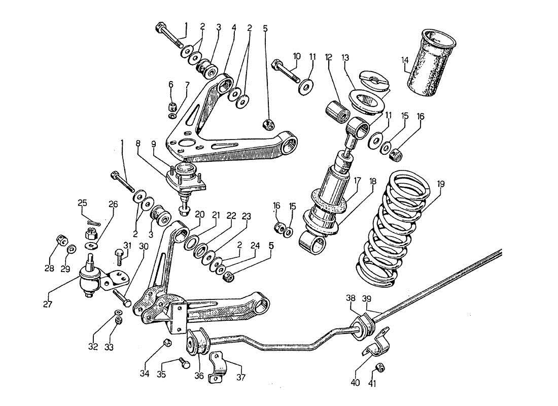 ein teilediagramm aus dem teilekatalog lamborghini jarama