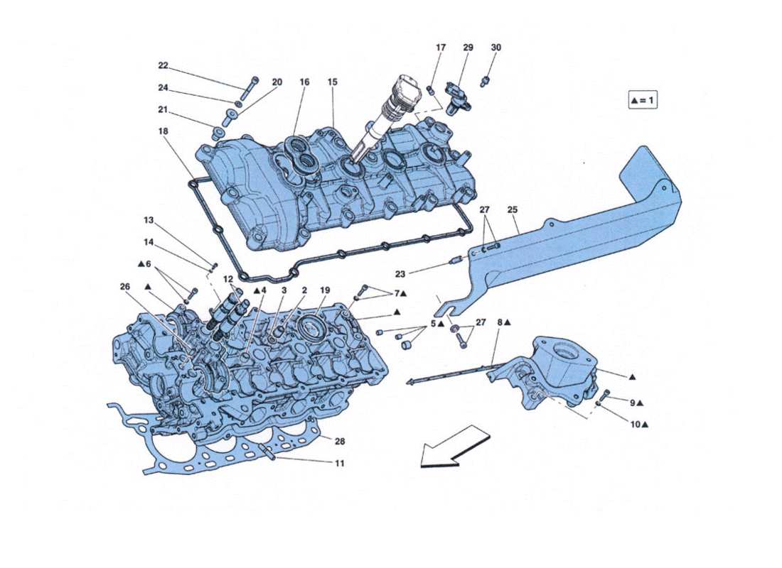ein Teilediagramm aus dem Ferrari 458 Challenge-Teilekatalog
