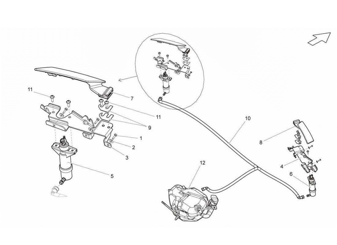 ein Teilediagramm aus dem Lamborghini Gallardo LP570-4s Perform-Teilekatalog