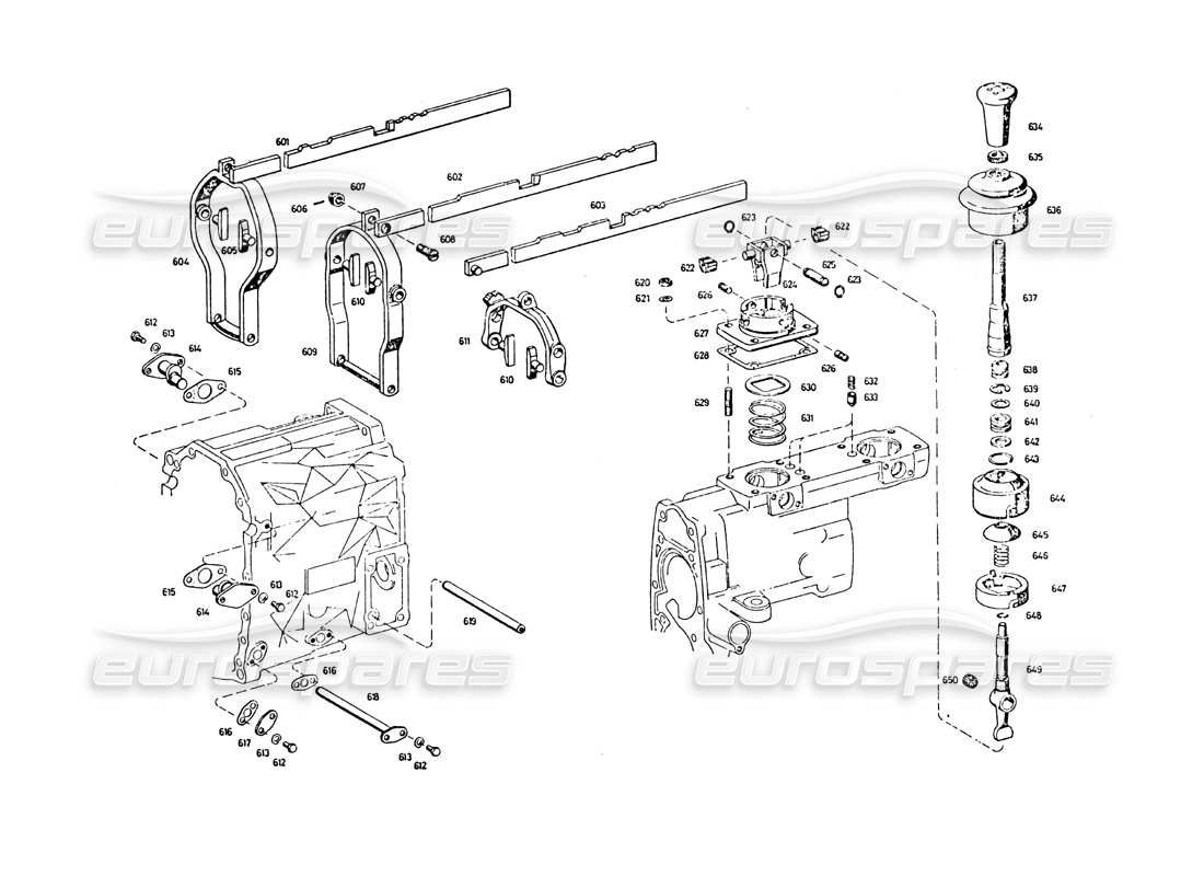 ein teilediagramm aus dem maserati khamsin-teilekatalog