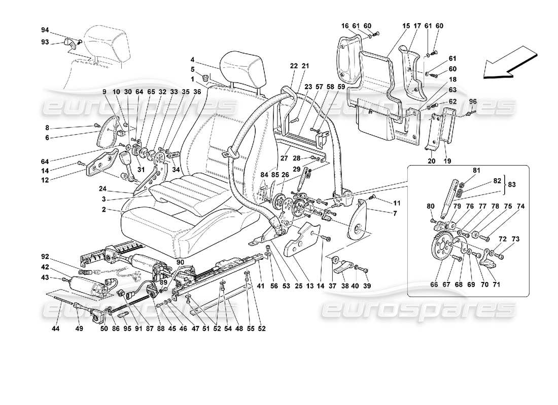 eine teilezeichnung aus dem ferrari 355 (2.7 motronic) teilekatalog