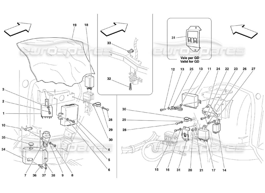 eine teilezeichnung aus dem ferrari 360 challenge stradale teilekatalog