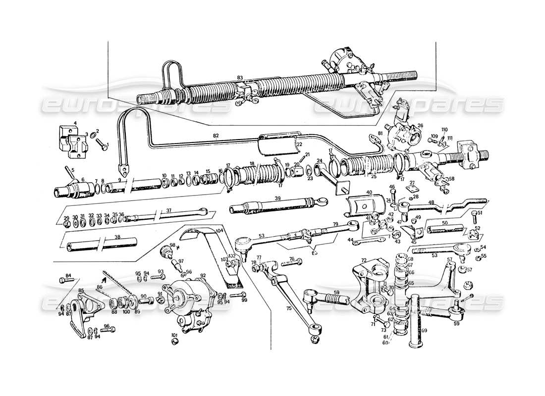 ein teilediagramm aus dem maserati khamsin-teilekatalog