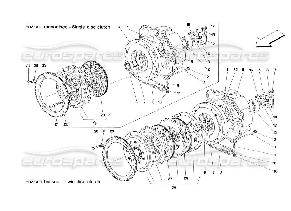 eine teilezeichnung aus dem ferrari 348 (1993) tb / ts teilekatalog