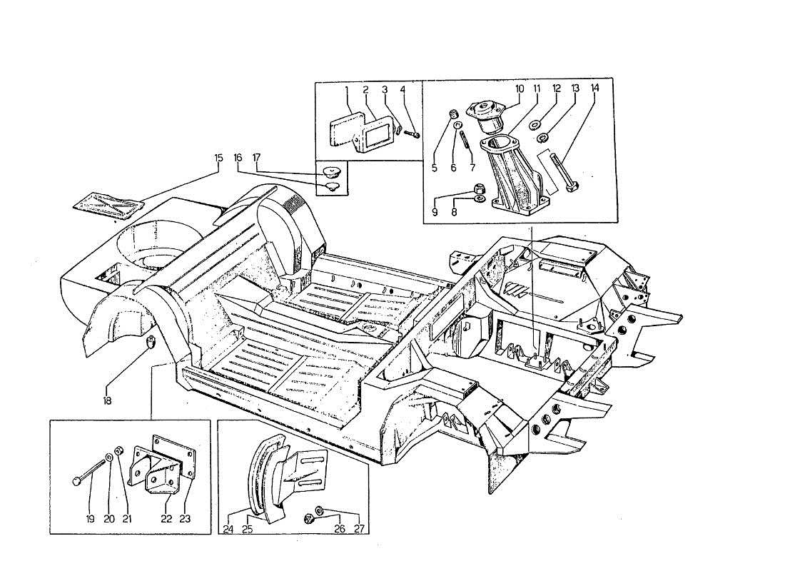 ein teilediagramm aus dem teilekatalog lamborghini jarama