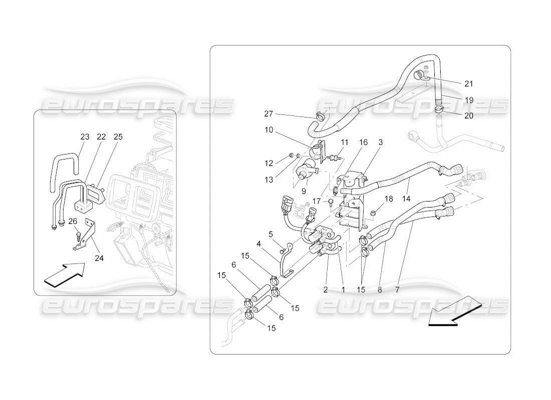 eine teilezeichnung aus dem maserati qtp. (2010) 4.2 auto teilekatalog