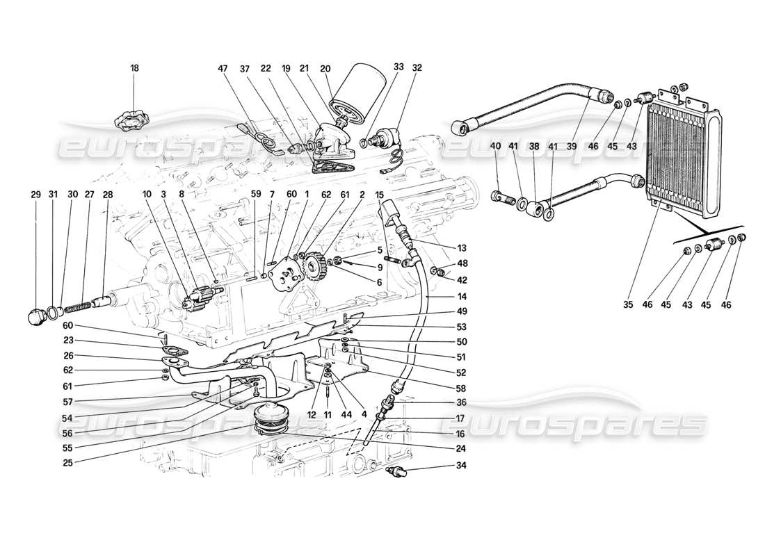 eine Teilezeichnung aus dem Ferrari Mondial 8 (1981) Teilekatalog